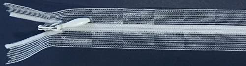 Reißverschluß nahtverdeckt nahtfein 25 cm transparent weiss