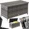 TecTake® Coffre de jardin Exterieur, Coffre à Coussins 270 L en Aspect Rotin 120x55x61,5cm avec Roulettes, Couvercle Rabattable, Poignées pour Rangement des Outils de Jardin, Matelas, Jouets