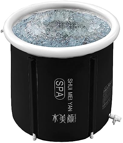 Baignoire pliable, ronde, gonflable 75 x 75 cm portable, pour enfants adultes pour le spa Time Sel de bain glace Adulte