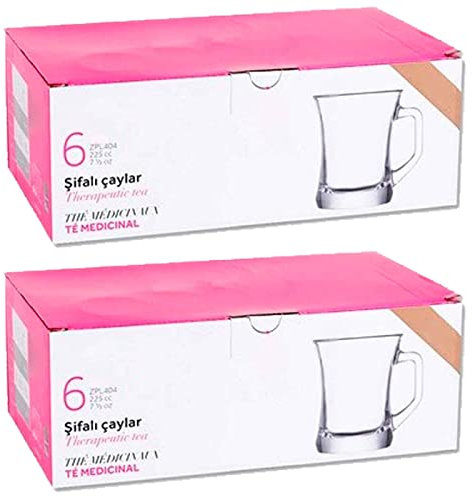 Tradineur - Pack de 2 Cajas de 6 Vasos Modelo Zen+ - 22,5 cl - Fabricado en Vidrio Resistente - Apto para lavavajillas - 12 Uds Totales