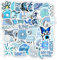 HNTR® Aesthetic Blue Stickers | 50 VSCO & Preppy Journal Decals | Cute Waterproof Vinyl Stickers for Laptops, Water Bottles, Scrapbooks & Journals | Trendy Blue Aesthetic Pack