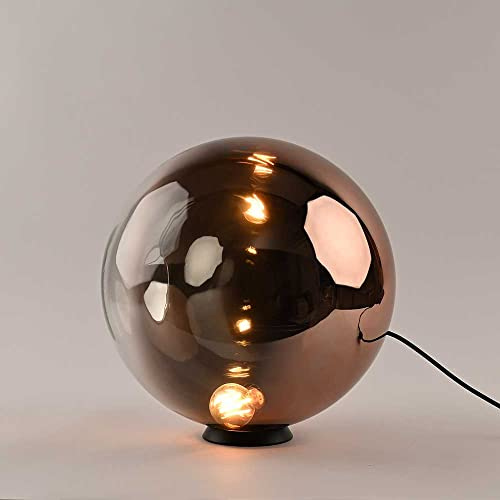 s.luce Orb Glaskugel Tischleuchte Tischlampe Schlafzimmerlampe Flurleuchte, Farbe Kupfer Verlauf, Größe Ø 40cm