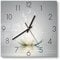 DEQORI Glasuhr | 30x30 cm | Motiv Funkelnde Lotusblüte | ausgefallene leise Design Uhr aus Glas | Wanduhr für Wohnzimmer & Küche | Moderne Hingucker Uhr für die Wand