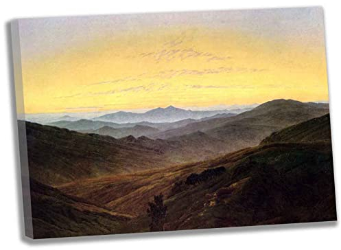 Lasite Caspar David Friedrich《Unbenannt》Leinwandbilder Kunstdruck Bilder Reproduktion Leinwanddruck Leinwand Gemälde Wanddekoration fertig zum Aufhängen(Gerahmt,（75x105cm） 30x41inch)