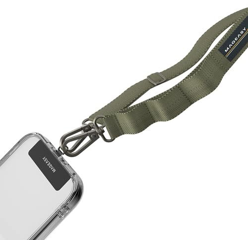 MAGEASY Universelles Handyband – Diebstahlsicheres Crossbody-Handyband für iPhone 16 Pro Max & die meisten Smartphones, für Männer & Frauen | 20mm (Armeegrün)