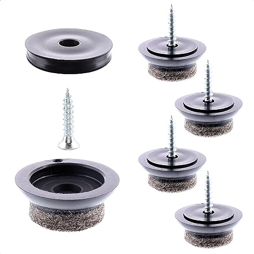 Wagner QuickClick® Filzgleiter Möbelgleiter Stuhlgleiter 4er-Set zum Anschrauben - 4X Basis Slim Ø 14 mm+4X Schraube +4X Gleiter austauschbar - Wollfilz Ultrasoft Slim Ø 20 mm - Made in DE - 16791199