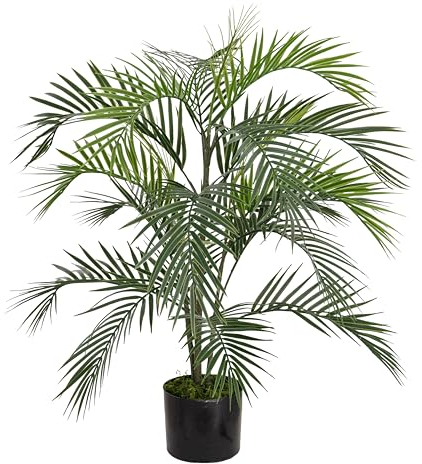 Baroni Home Plante Artificielle d’Intérieur et d’Extérieur, Plante de Palmier Areca Imitation Décorative pour la Maison, Plante Artificielle de Salon, Chambre, Cuisine, Jardin, Hauteur 80 cm