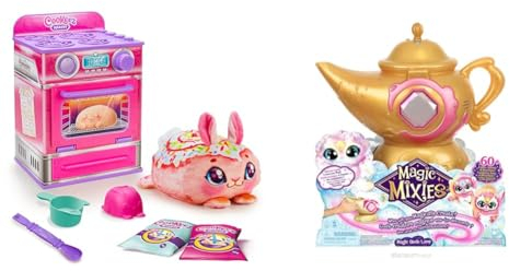 Cookeez Makery Ofen-Spielset in pink mit niedlichem Überraschungseffekt & Magic Mixies Magische Wunderlampe mit 20 cm großem interaktivem pinkem Mixie-Plüschtier
