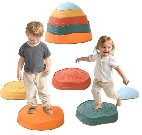 5 PCS Balance Stepping Stones for Kids Non-Slip Obstacle Course Play