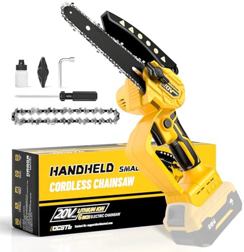 Mini Chainsaw for Dewalt Battery 20V MAX (Battery NOT Included),Cordless Pruning Chainsaw with Security Lock & Replacement Chain, Battery Powered Mini Chainsaw for Wood Cutting|Tree Trimming|Camping