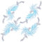 GORGECRAFT 4Pcs 2 Style Leaves Iron On Patches Sky Blue Embroidered Patches Leaf Vine Sew On Patches Leaf Embroidery Applique for Garment Curtain Pillow Blanket Clothes Embellishments