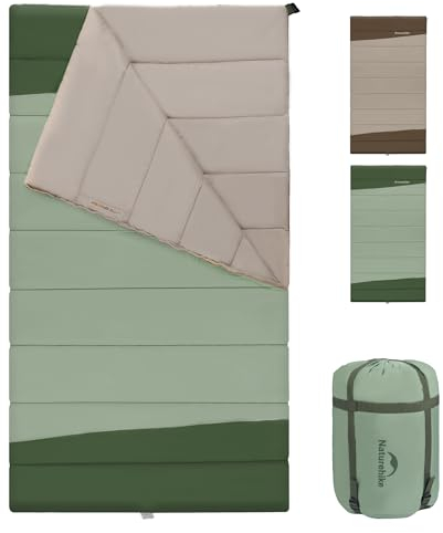 Naturehike YC Breiterer Schlafsack 2 Personen Deckenschlafsack 3-4 Jahreszeiten für Erwachsene Kinder Warm Waschbar Tragbar Baumwollschlafsäcke für Camping, Reisen und Outdoor-Aktivitäten