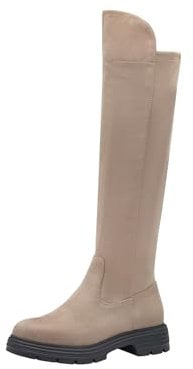 Tamaris Damen Overknee Textil Vegan; TAUPE, EU 41