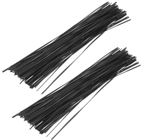 Angoily 1000pcs Black PVC Coated Garden Iron Wire Ties for Plant Binding and Cable Management, Reusable Twisted Wire Ties Bundle for Gardening and Electrical Cord Organizing