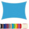 Ygann Sonnensegel Sonnenschutz Sonnendach Balkon Wetterschutz wasserabweisend Winddicht PES 420D 96% UV-Schutz für Garten Outdoor Viereck Rechteck Quadrat Blau,1.3x3m