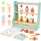 Heladeria Juguete, Helados Juguete Comida Madera Juguete,Tienda de Helados con Accesorios, Juego de Imitación, Supermercado Juguete Madera, Heladería Regalos de Madera,para Niñas Niños 3 4 5 6 Años