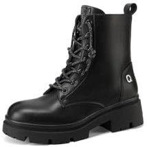 QUEEN HELENA Anfibi Stivaletti Casual Lacci con Strass Scarponcini Donna X31-68 (Nero, Sistema Taglie Calzature EU, Adulto, Donna, Numero, Media, 36)