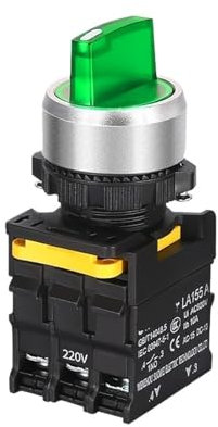 Selettore a manopola LED 22mm 1NO/2NO/1NO1NC Interruttore rotativo istantaneo autobloccante a 2/3 posizioni con luce 12V 24V 220V10A(1NO1NC_2 POSITION MOMENTARY_24V)