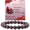 Bivei Granat - Leidenschaft & Energie Perlenarmband für Frauen 8mm Semi Precious Natural Stone Stretch elastischen Schmuck Yoga Geschenke