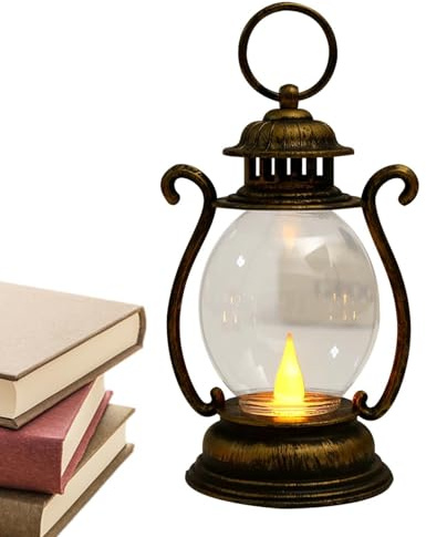 Kleine Vintage Lampe, LED Nachttischlampe Batteriebetrieben, dekoratives Nachtlicht für Wohnzimmer Schlafzimmer für Outdoor Camping