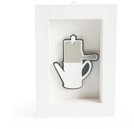 Napoli in cornice Caffettiera Napoletana - prodotto interamente realizzato a mano con la carta. (M 21x15 cm)