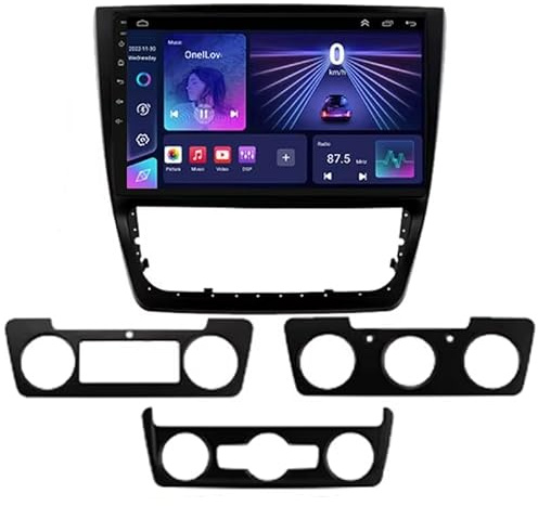 LINGLW Android 14 Doppel Din Autoradio Passt 9 Zoll-Touchscreen für Skoda Yeti 2009-2014 mit WLAN Carplay/Android Auto GPS-Navigation und Bluetooth,8 Core 4g+WiFi 4g+64g