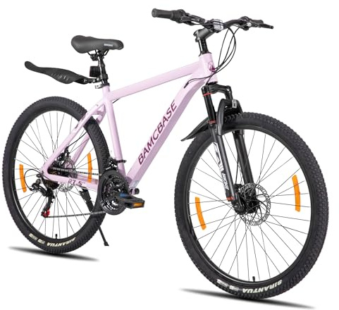 Hiland 27,5 Zoll Mountainbike, Herren Damen MTB mit Aluminiumrahmen, 21 Gänge Hardtail-Fahrrad für Erwachsene mit Scheibenbremse, Lila