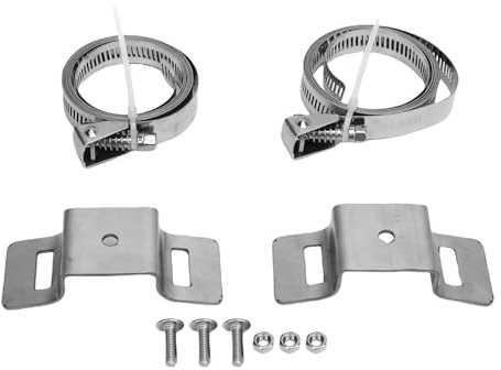 Fafeicy Pole Mounting Kit for Street Signs Traffic Cameras Solar Panels, 304 Stainless Steel Sign Mounting Bracket with 2 Brackets 2 Straps 3 Nuts Screws