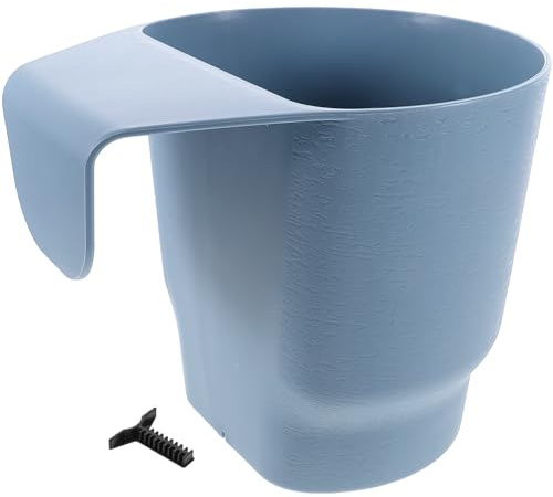 Angoily Hängender Pflanzkübel Geländer Blumenkübel Balkon Pflanzgefäß mit Wasserspeicher Kleiner Blauer Pflanztopf für Terrasse Garten Zaunaufhängung