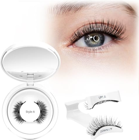 Crislashes Magnetische-Wimpern Set mit Applikator, Kein Kleber erforderlich Magnetische Wimpern Einfach anzubringen und zu entfernen, Magnet-Wimpern Wiederverwendbar und natürlicher Look (05 Set-A)