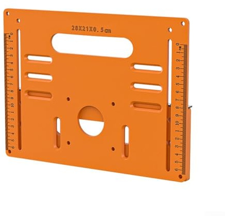Adjustable Circular Saw Guide Rail Base Plate for 90° & 45° Cuts, No-Drill Mounting Woodworking Bench Accessory with Anti-Slip Bracket