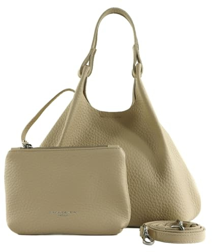 Gianni CHIARINI Leder Handtasche Schultertasche Dua Handbag Alabaster creme