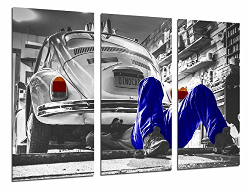 Wandbild - Oldtimer, Volkswagen Käfer, 97 x 62 cm, Holzdruck - XXL Format - Kunstdruck, ref.26594