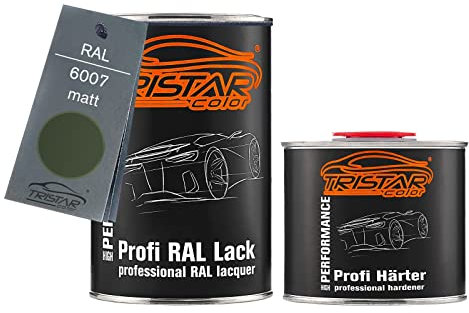 TRISTARcolor RAL 6007 Flaschengrün matt 2K Autolack 1,5 Liter / 1500 ml Dose inkl. Härter