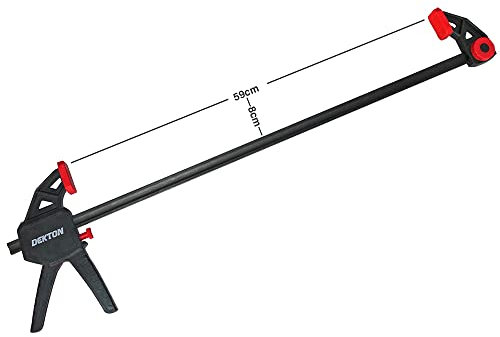 Dekton Rapid Bar Clamp Professional-High Clamping Pressure| Quick-release Mechanism| Durable & Strong Grip| Abs Handle And Rotation Button| Converts From Clamp To Spreader In Seconds| 45kg Clamp Force