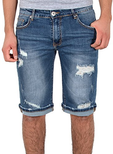 ESRA Herren Jeans Shorts Kurze Hosen Bermuda-Shorts Sommer Hose Jeans-Shorts A370