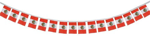 Sonia Originelli Fahnen Girlande Flaggenkette Länder Nationen Partygirlande Fanartikel EM WM Geburtstag Farbe: Peru
