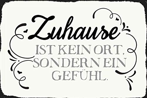 Schatzmix R0669 Spruch Zuhause ist kein Ort sondern Metallschild Wanddeko 20x30 cm tin Sign Blechschild, Blech, Mehrfarbig