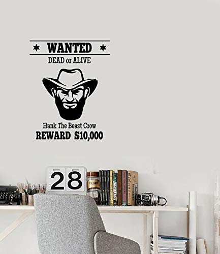 myrockshirt Wandtattoo Aufkleber Wall Ad West Criminal Gewünschte Tote oder Dekor Leben für alle glatt