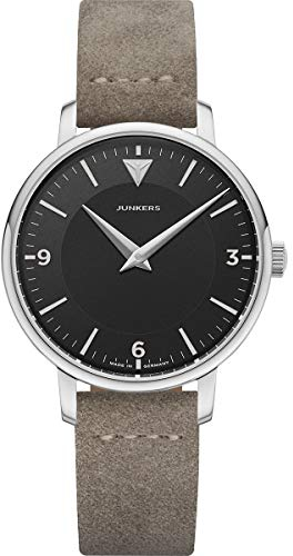 Junkers Therese Damen Analog Quarz Uhr Lederarmband Vintage schwarz 9.01.01.02