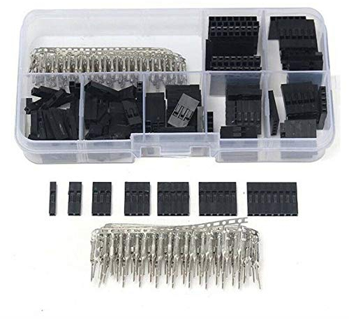 TOOLDO 310pcs 2.54mm Dupont Crimp Pin Connector Female to Male Wire Jumper Lead Housing Connector Adaptor