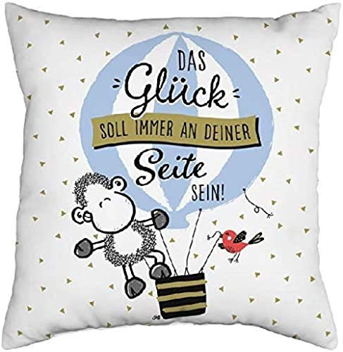 XL-Kissen mit Ballon-Motiv Das Glück soll immer an Deiner Seite sein!