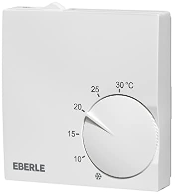 Eberle Raumregler Polarweiß (extra Flach, Temperaturregler von 5 - 30 Grad, Schalter Heizen/Kühlen) 131170551100