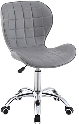Charles Jacobs Swivel Office Chair with Chrome Base Wheels and Adjustable Height in Grey