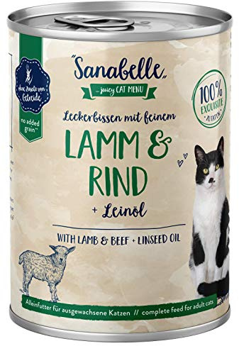 Sanabelle Nassfutter Leckerbissen mit Lamm & Rind | 6 x 400 g | 2.4 kg