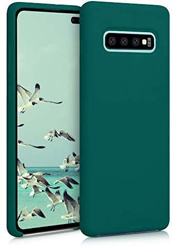 kwmobile Hülle kompatibel mit Samsung Galaxy S10 Plus / S10+ Hülle - Silikon Handy Case - Handyhülle weiche Oberfläche - kabelloses Laden - Türkisgrün