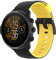 Yikamosi 24MM Dual Color Schnellverschluss Weiches Silikon rostfreiem Metallverschluss Ersatzbänder für Frauen und Männer Kompatibel mit Suunto 7/Suunto 9/9 Baro,Schwarz/Gelb