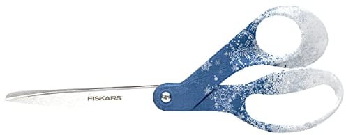 Fiskars Forbici Universali, Lunghezza Totale: 21 cm, Acciaio di qualità/Plastica, Inspiration, Motivo a fiocco di neve, 1063036