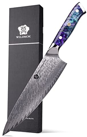 WILDMOK Kochmesser Damastmesser Fleischmesser Professionelles Kochmesser 20cm 67 Schichten Damaststahl Küchenmesser in Geschenkbox