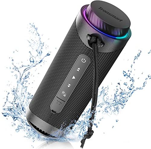Tronsmart T7 Cassa Bluetooth 5.3, Altoparlante Portatile, Luce LED con Impermeabile IPX7, 360° Suono Stereo e Bassi Potenti, Sostenere Controllo dell'APP e TF, Speaker Wireless per Esterni